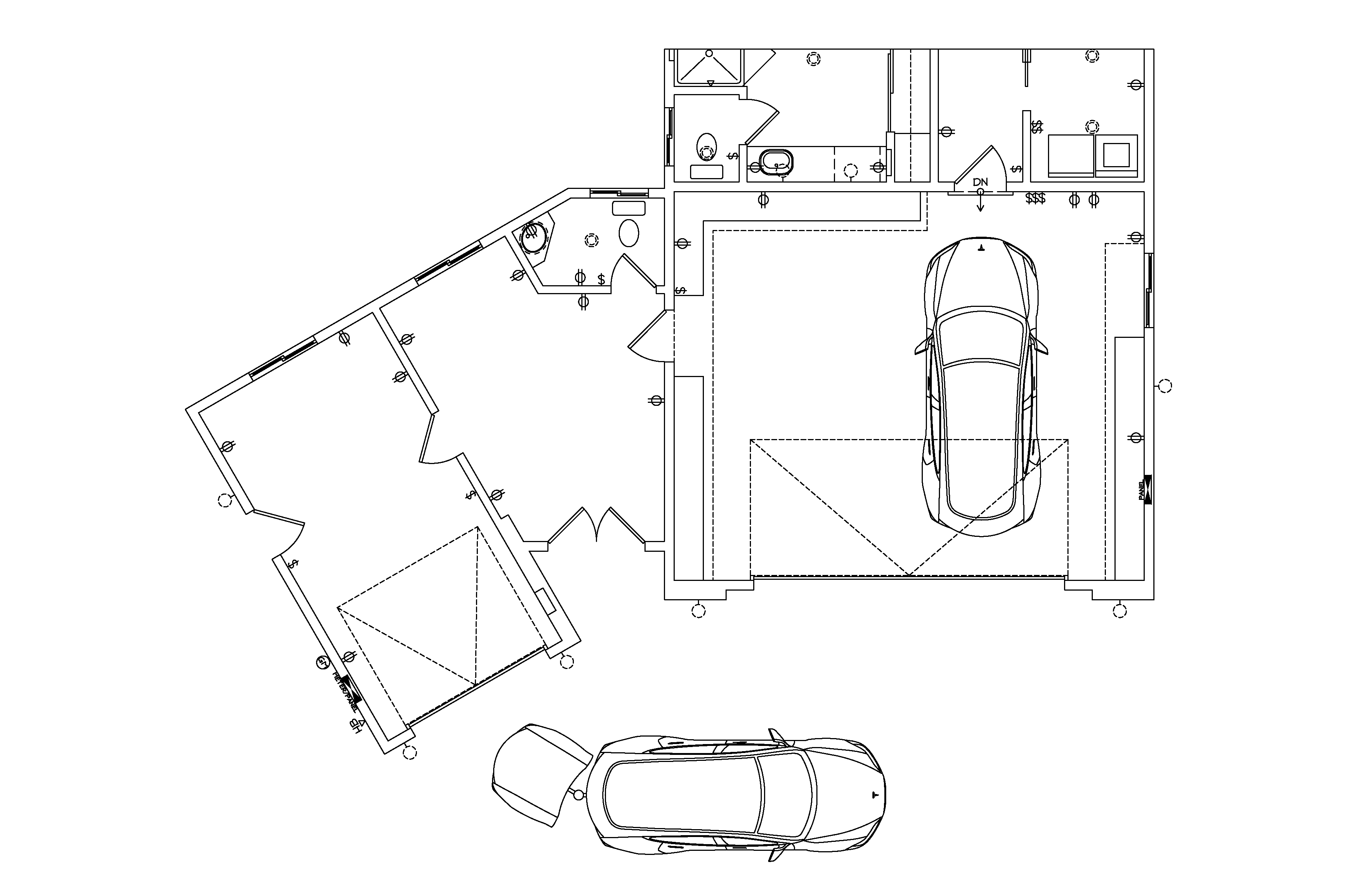 Glideway system parking layout with two all-electric vehicles per household