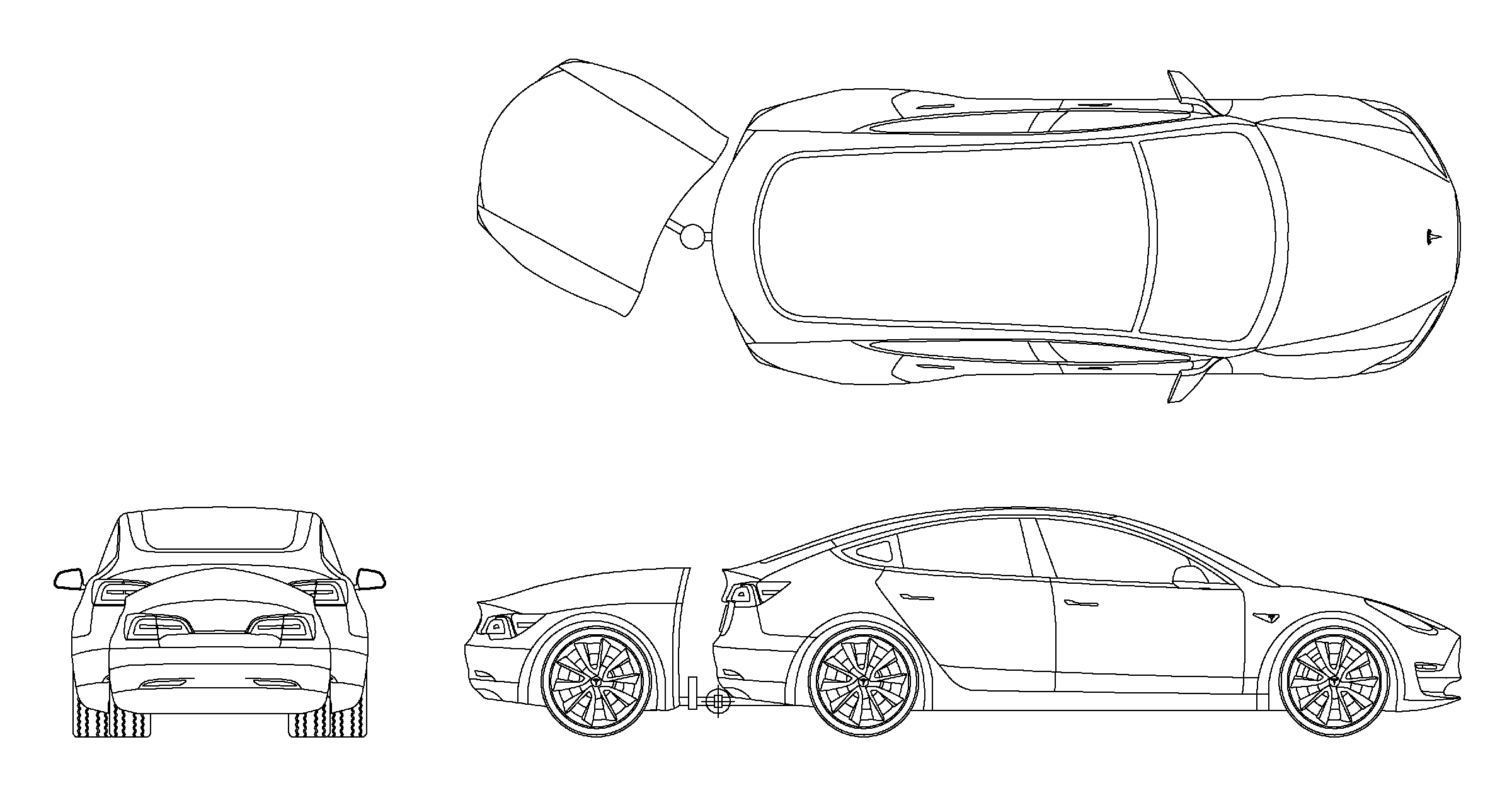 Proposed Tesla Model 3 with Glideway system